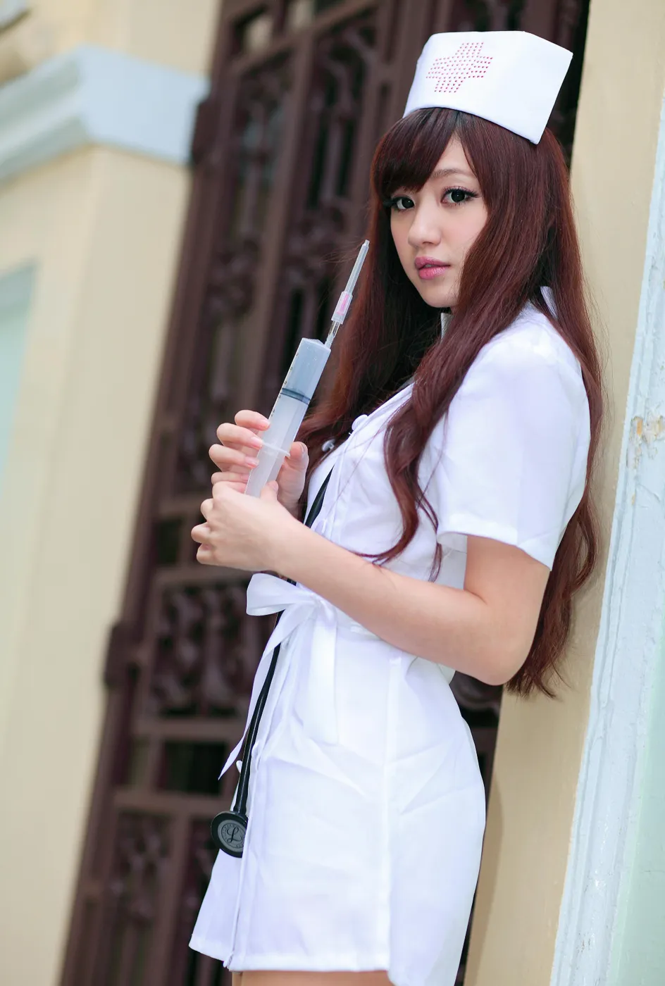 [Mzsock] NO.204 Xiaoya nurse uniform, stockings, high heels and beautiful legs street photography#[70P]-17