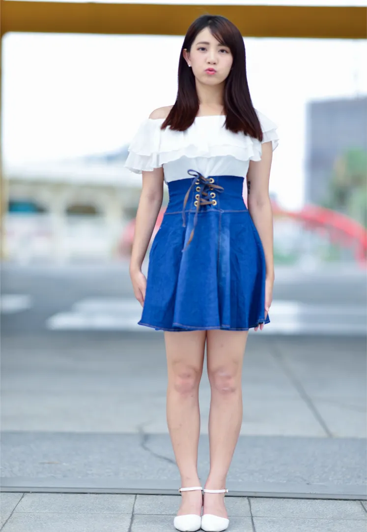 [Mzsock] NO.168 Shanshan denim short skirt with high legs and beautiful legs street photography#[35P]-20